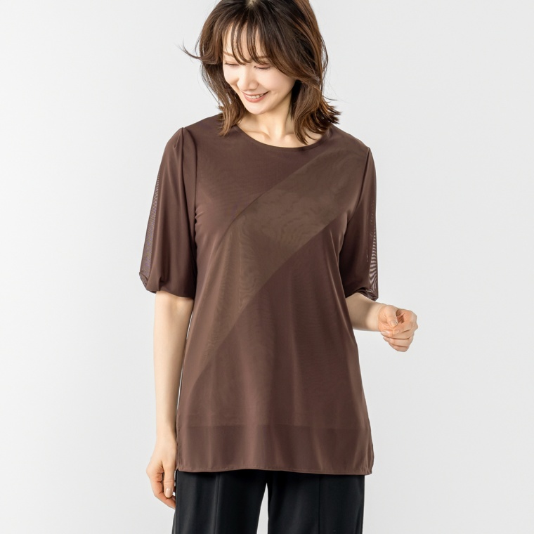 BOUTIQUE JUNKO チュールレイヤード切替プルオーバー