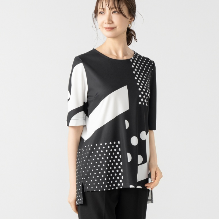 BOUTIQUE JUNKO 幾何学ドットプリントプルオーバー