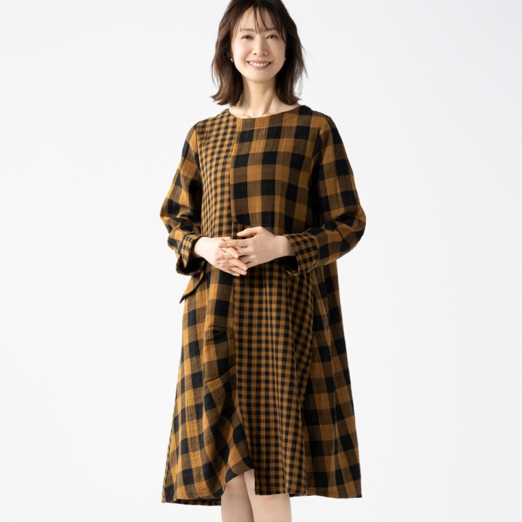 HELA ランダムチェック 切り替えワンピース