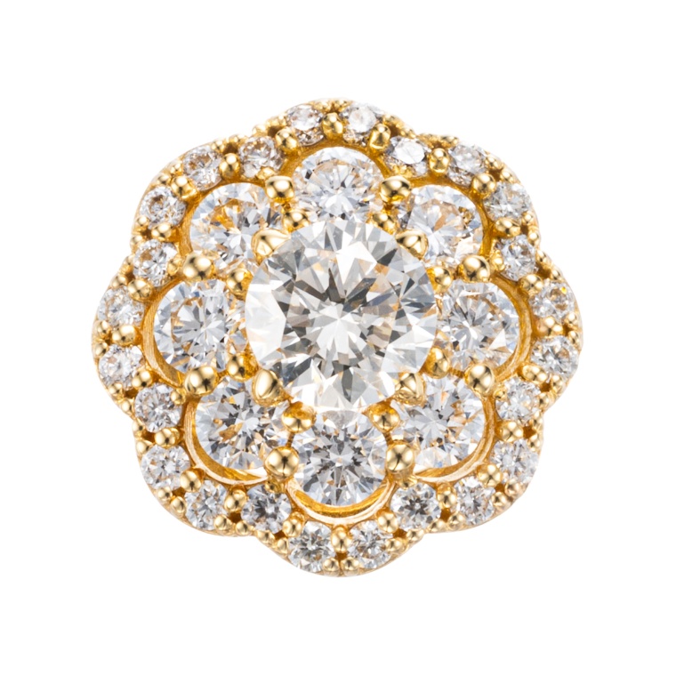 ナミビア産ダイヤモンド18KYGペンダントヘッド計0.7ctUP