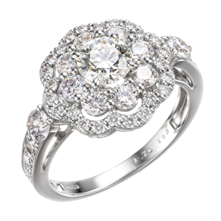 ナミビア産ダイヤモンド PT950リング 計1.7ctUP