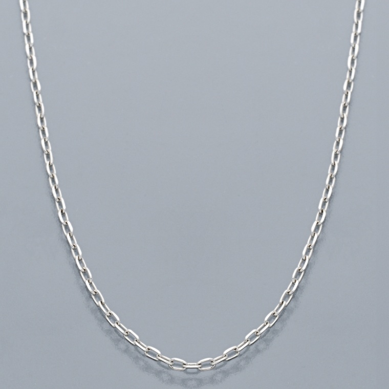 PT950 スルーピン付カットアズキチェーン ネックレス 45cm [L]