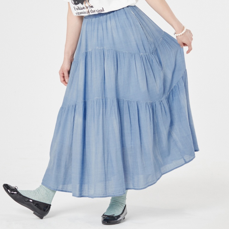 Re:Birth＋ シアーデニムティアードスカート