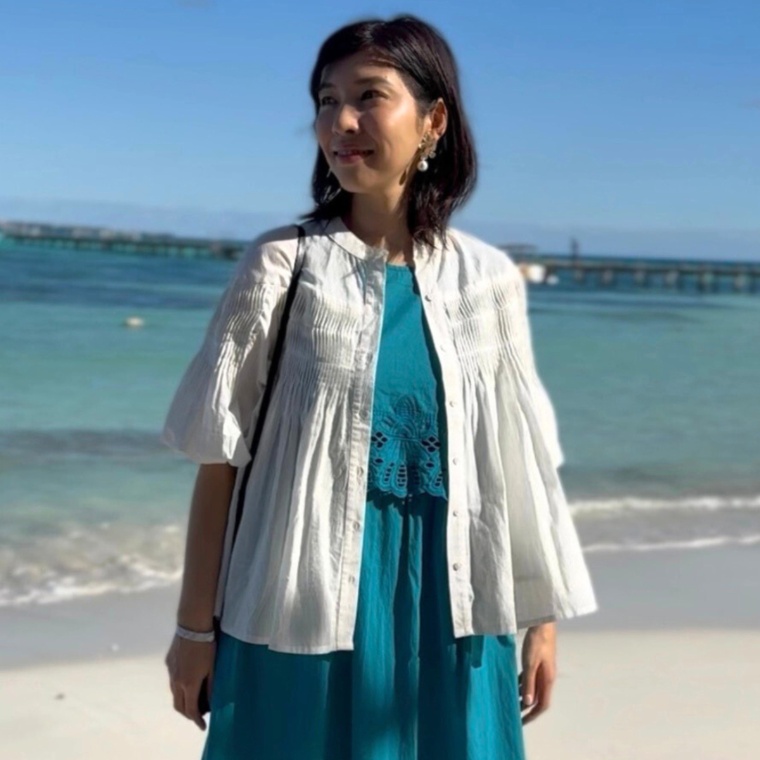 myM インド綿ピンタックブラウス