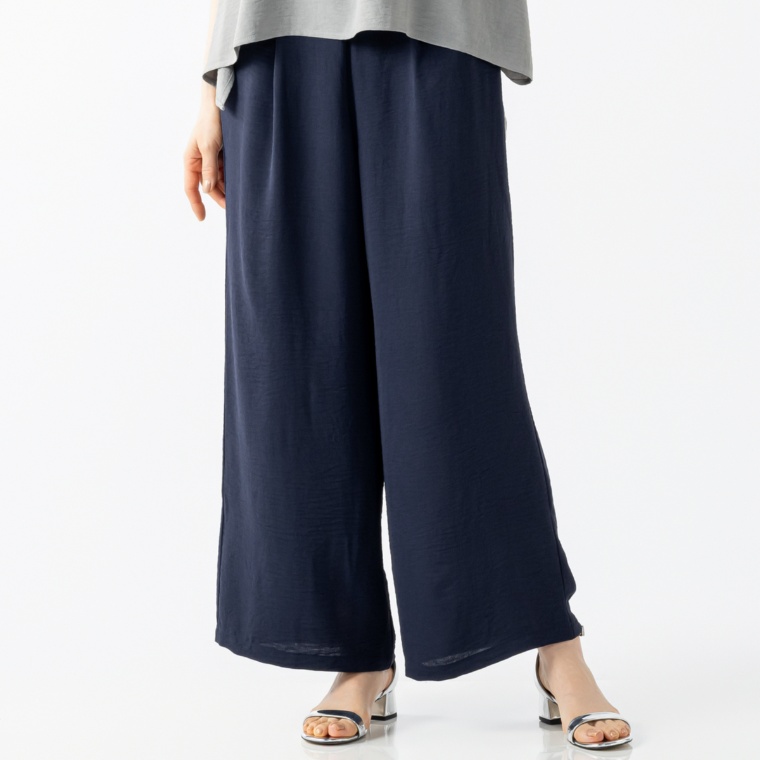 YULAX ビンテージデシンタックワイド3D美ラインパンツ