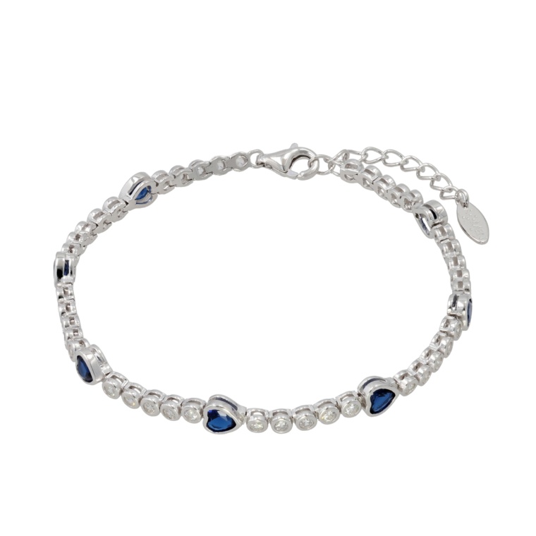 エイメン シルバー925 ステーションハートデザイン テニスブレスレット