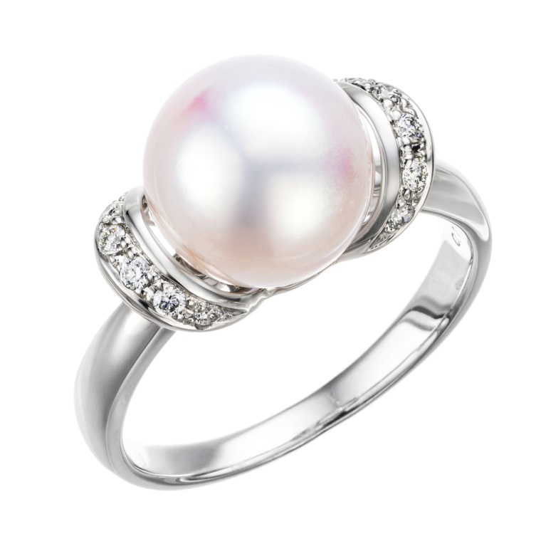 IRIS・SPIRA和真珠&ダイヤモンド リング　グレー系