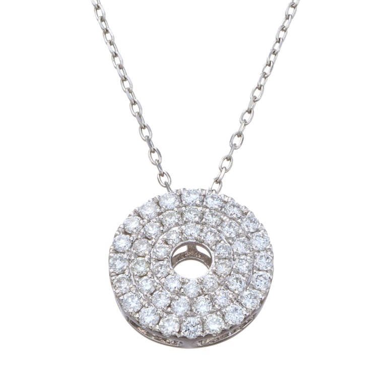 PT950 カナディアンダイヤ ドーナツペンダント 計0.3ctUP