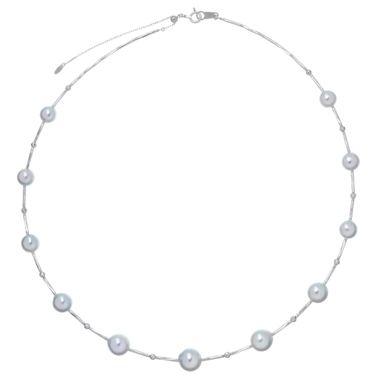 PT ナチュラルカラーアコヤ真珠 デザインネックレス