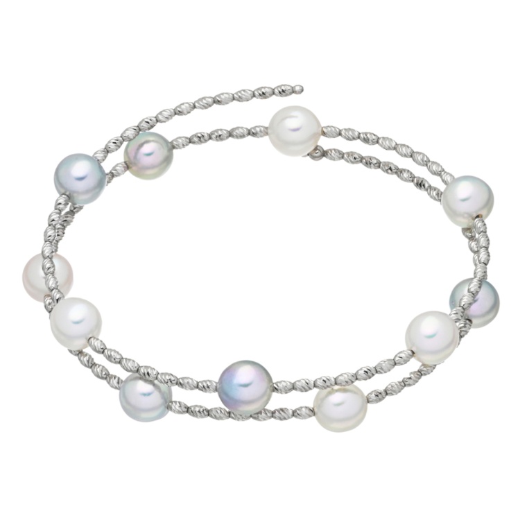 PT ナチュラルマルチカラーアコヤ真珠フリーバングル 7.0mm