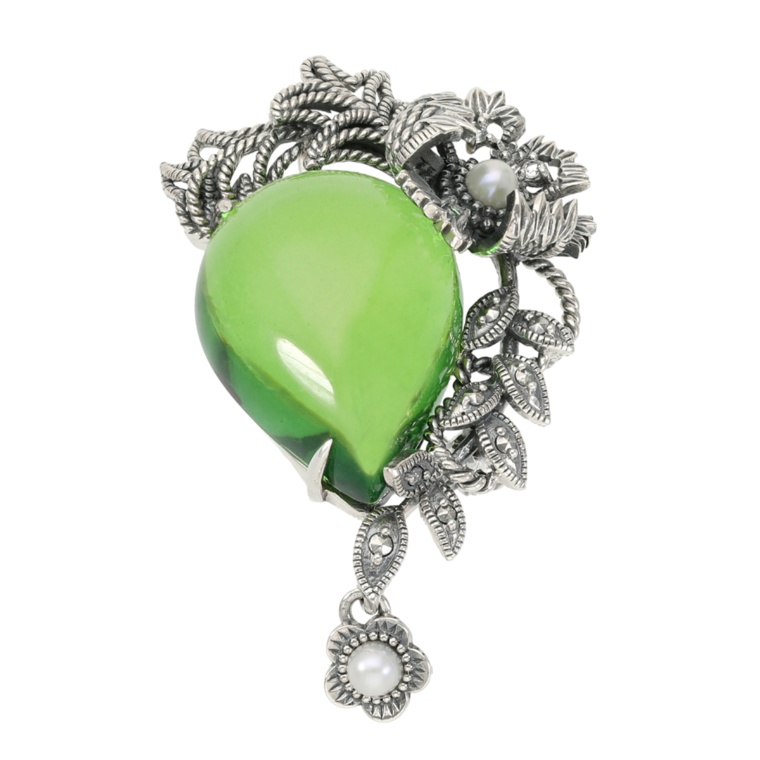 ウィリアム・モリス SS グリーンアンバー コンプトン ブローチ