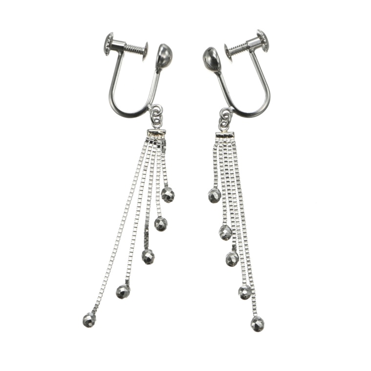 純プラチナ/18KWG シャイニーグラデーション イヤリング/ピアス