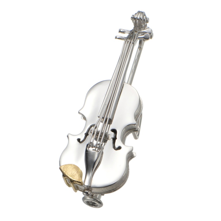 PT900/18KYG バイオリンデザイン ブローチ