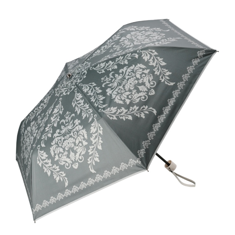 ルナジュメール UV1級遮光晴雨折傘ダマスク柄ネット限定