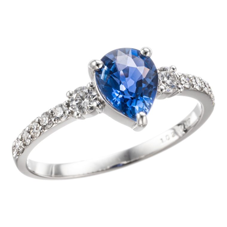 コーンフラワーブルーサファイヤ PT950 リング1.0ctUP