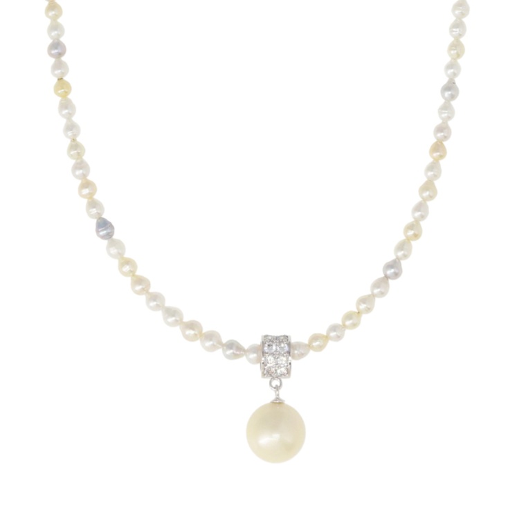 アコヤ真珠マルチカラーネックレス&白蝶真珠ペンダントヘッド