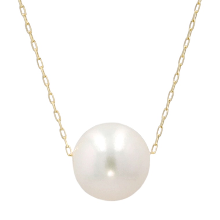 18KYGアコヤ真珠8.5mm珠スルーペンダント