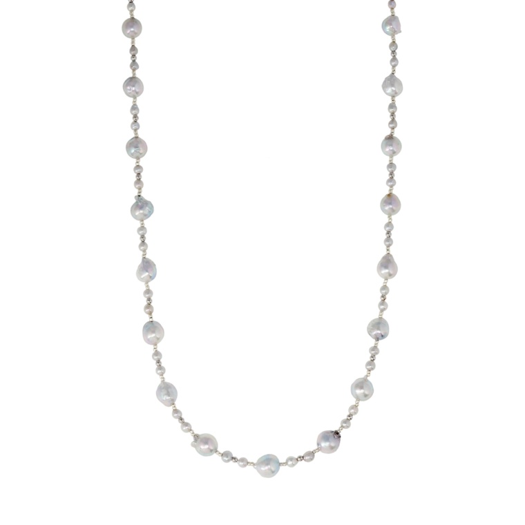 越田雅哉アコヤ真珠ナチュラルカラーロングネックレス