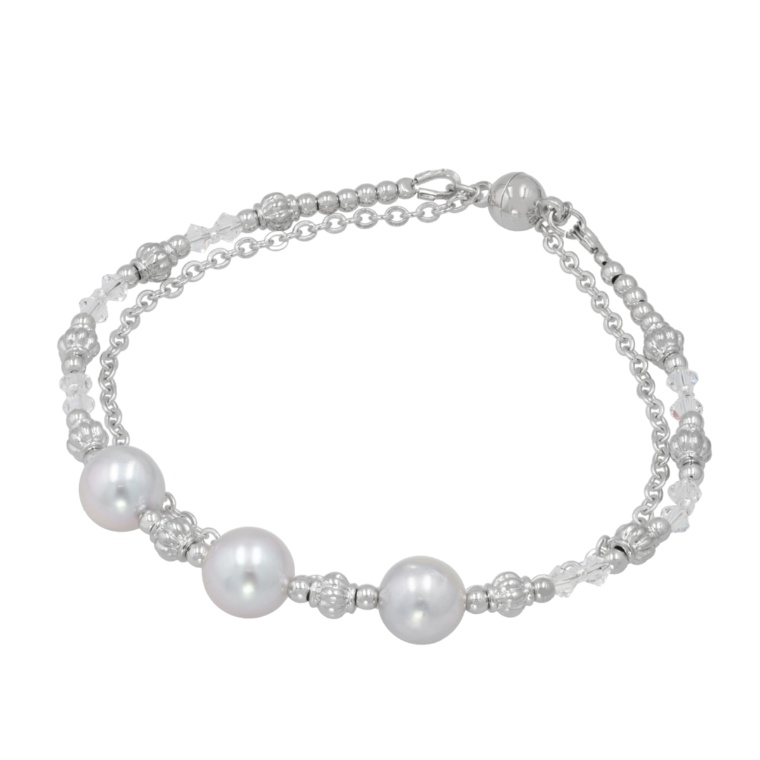 越田雅哉アコヤ真珠ナチュラルカラーデザインブレスレット