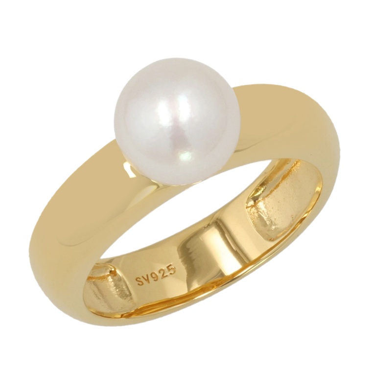 シルバー925アコヤ真珠7.5mm珠リング