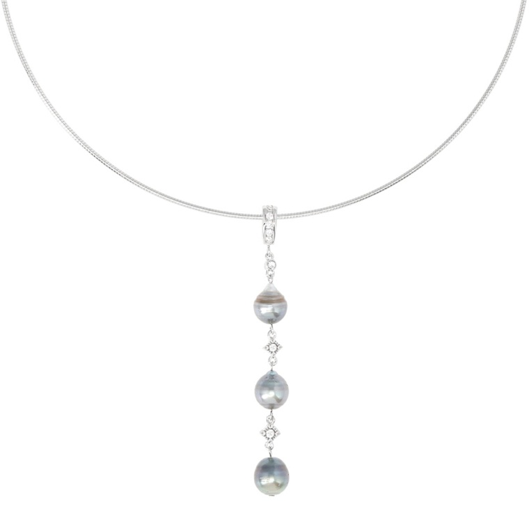 黒蝶真珠オメガチェーンラインネックレス