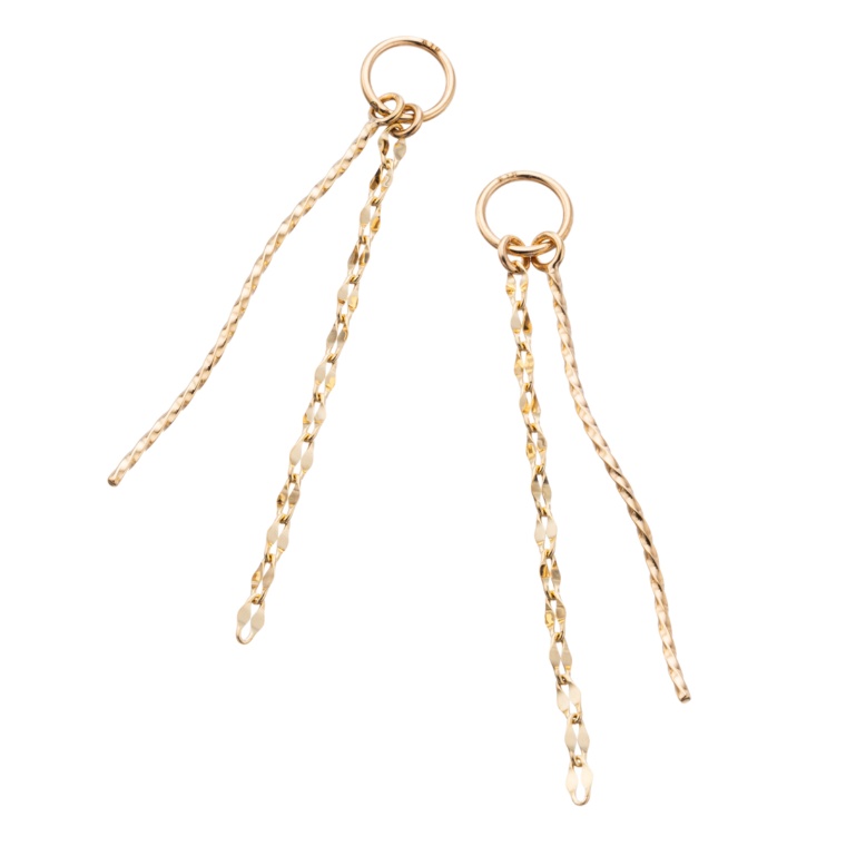 10K スパイラルバー&ペタル ピアリングチャーム