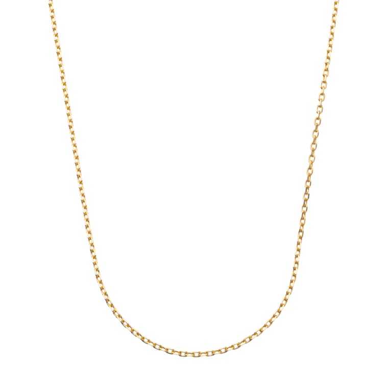 18KYG カットアズキチェーンネックレス 45cm [M]