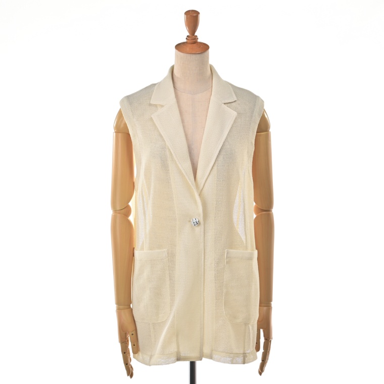 MORNMAGIE 透け感がトレンド メッシュテーラードジレ