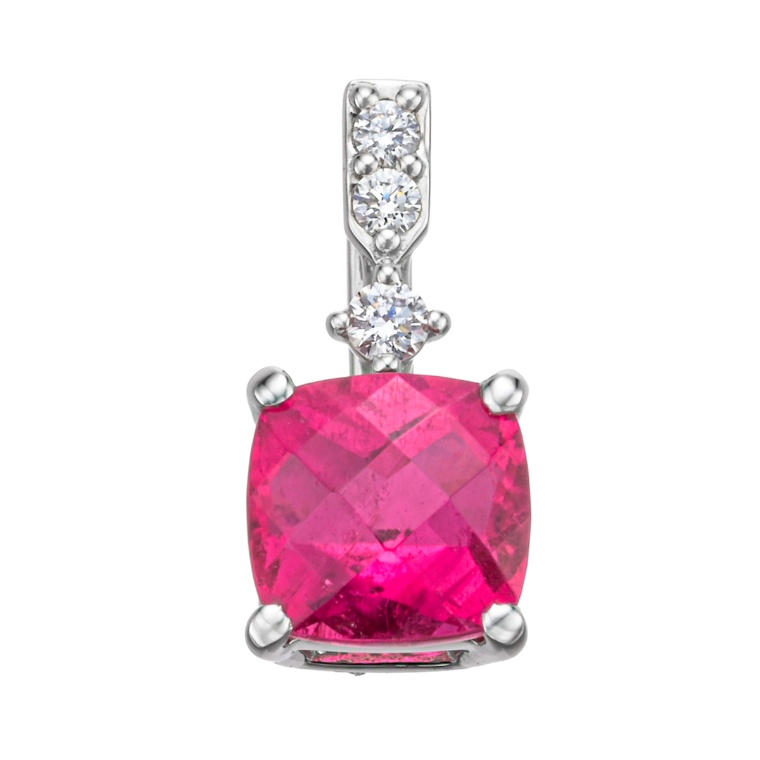 ルベライト PT クッションシェイプ ペンダントヘッド0.50ctUP