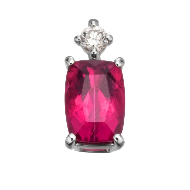 ルベライト PT クッションシェイプペンダントヘッド 0.80ctUP