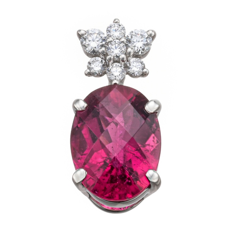 ルベライト PT オーバルシェイプペンダントヘッド 1.00ctUP