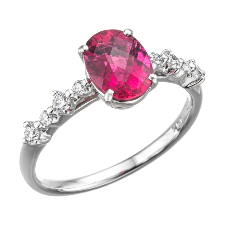 ルベライト PT オーバルシェイプリング 1.00ctUP