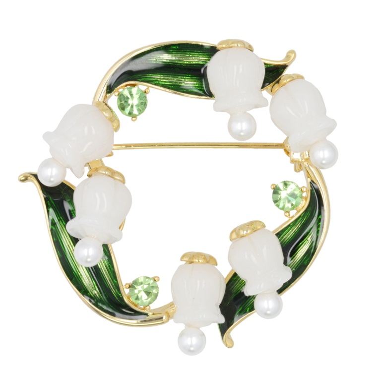 JinkaNezu すずらんリースブローチ