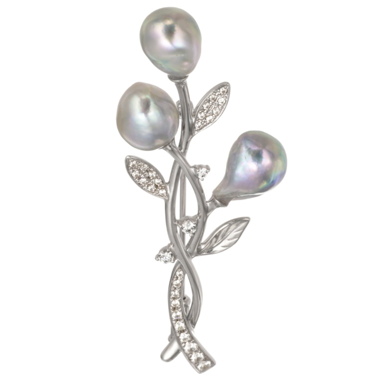 IRIS bis by イリスパイラ SV 和真珠ブローチ ブーケ