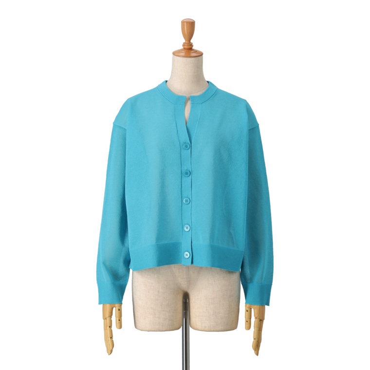 UNFILO シアーフォルムキーネックカーディガン