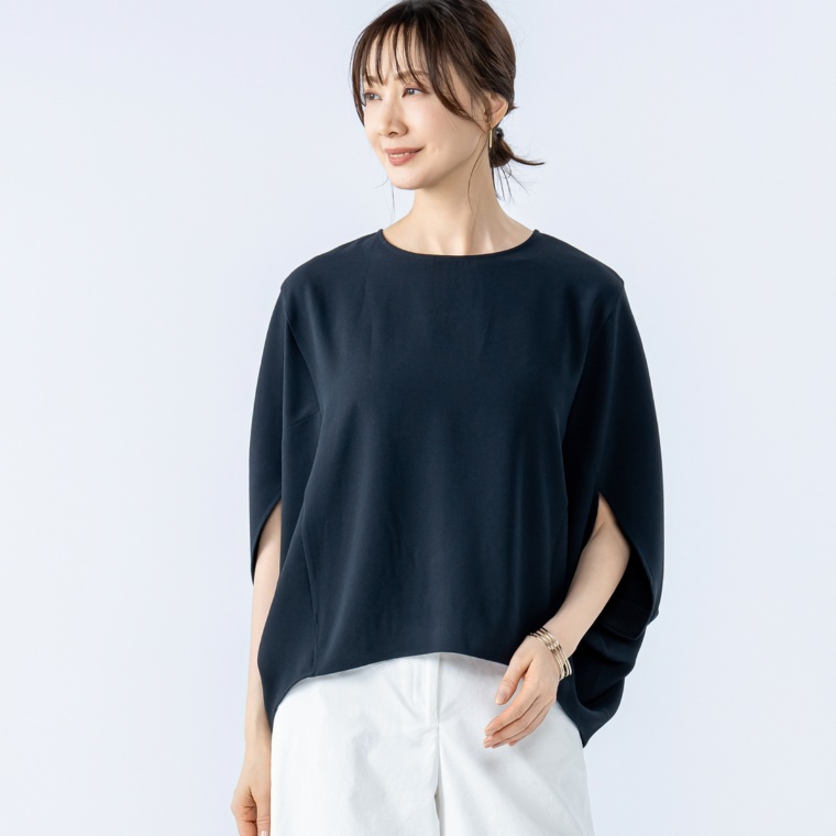 UNFILO ジョーゼットドルマンプルオーバー