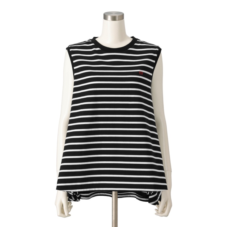 McGREGOR CLASSIC 綿100%天竺ボーダーノースリーブ