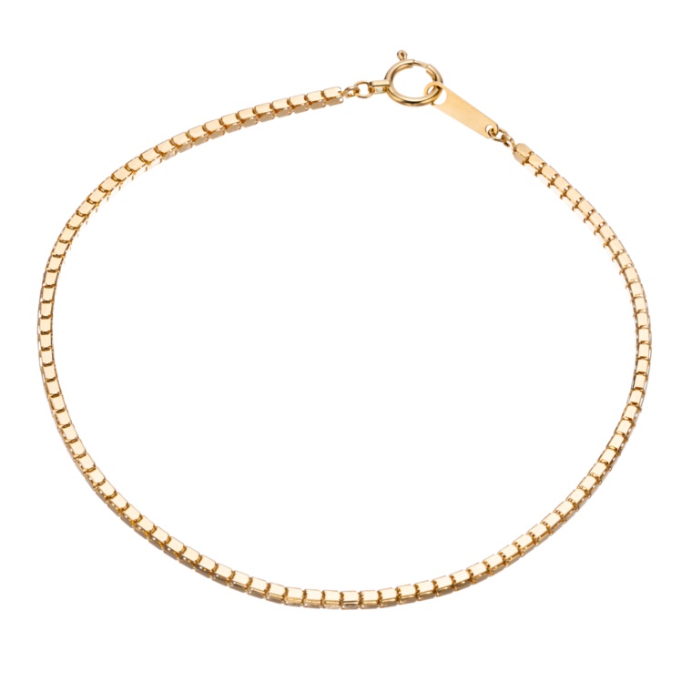 マエストロ 18K YG スクエアボンバータチェーンブレスレット