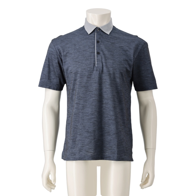 TETE HOMME 襟切替スラブポロシャツ