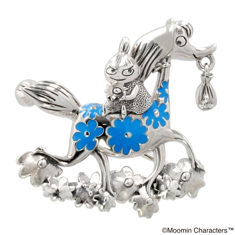ムーミン シルバー925 はなうまに乗るリトルミイ ブローチ