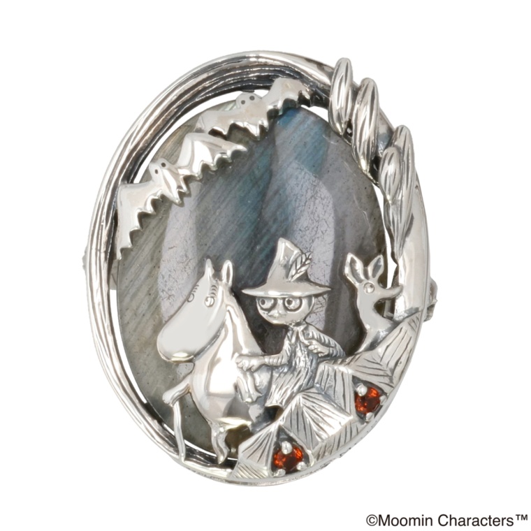 ムーミン シルバー925 ガーネットの谷間へ ブローチ