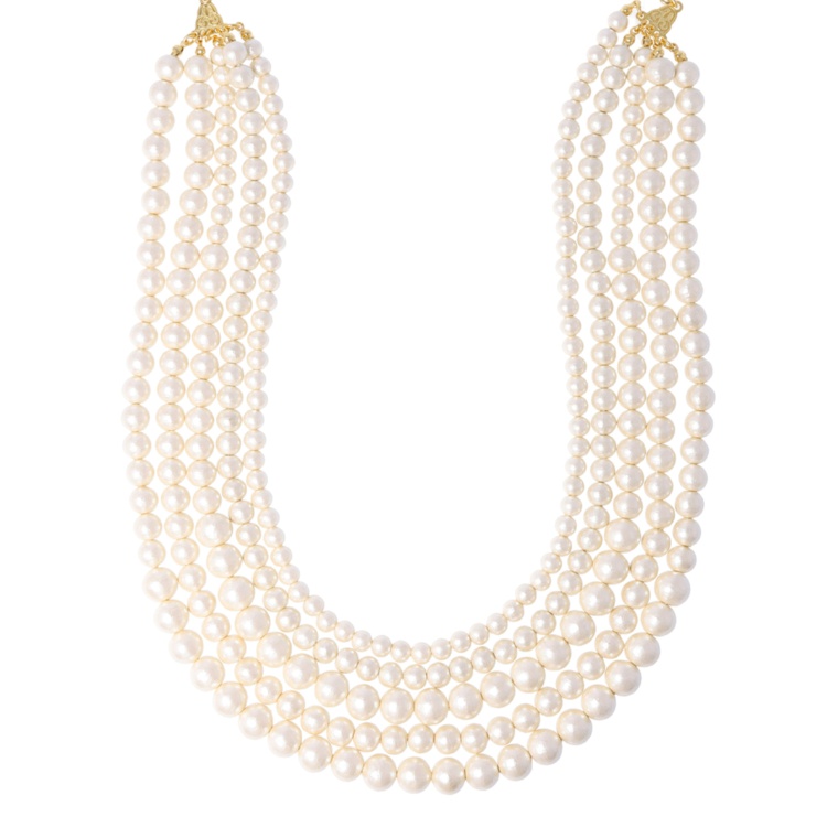 ANNE COQUINE コットンパール 5連ネックレス