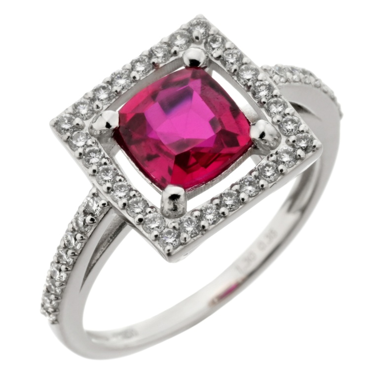 ラボグロウンルビーPT950リング1.3ctUP