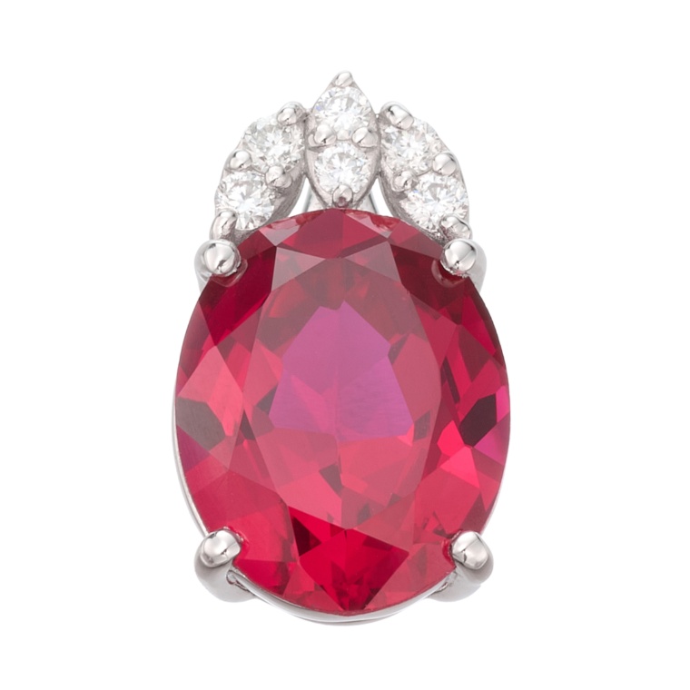 ラボグロウンルビーPT950ペンダントヘッド3.0ctUP