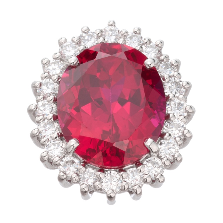 ラボグロウンルビーPT950ペンダントヘッド6.0ctUP