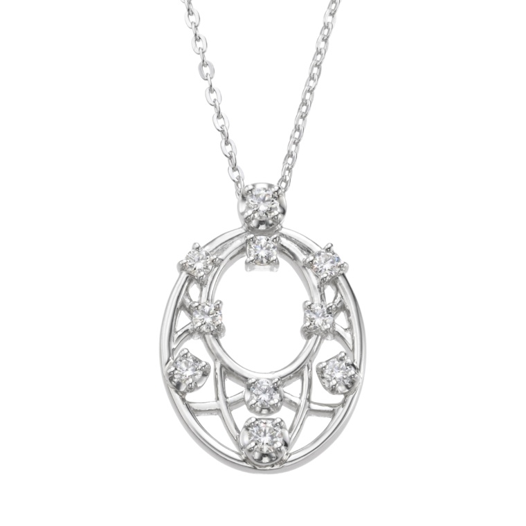 スイートテン・ダイヤモンド プラチナ オープンワークペンダント