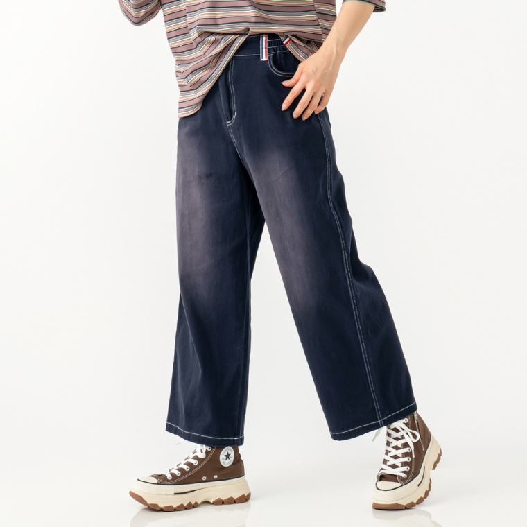 PERSONS ウォッシュ加工ツイルストレッチパンツ