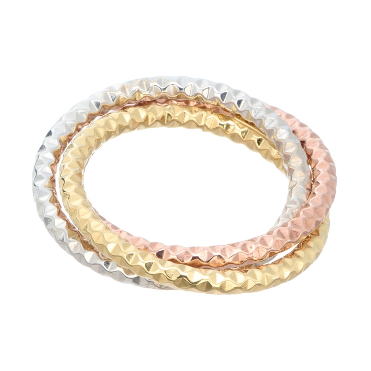 UNOAERRE by 滝野順 18K トリカラー シャイニー リング