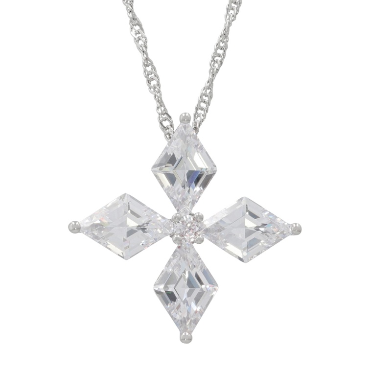 JinkaNezu CZ ファンシーステップクロスペンダント