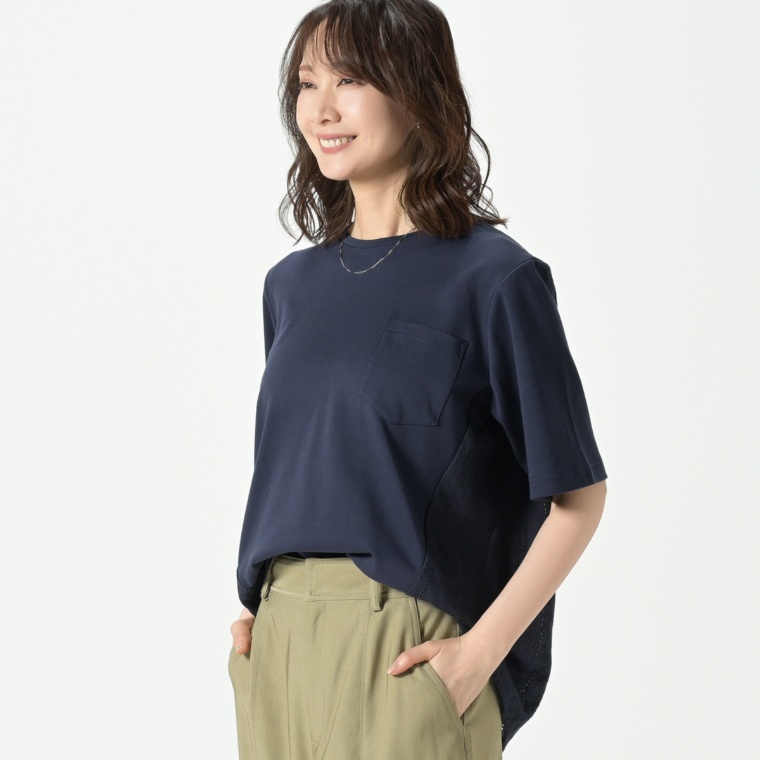 Remite 幾何学調レース異素材プルオーバー